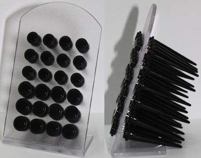 B1025 - FAKE EXPANDERS - BLACK -24 pieces ( 2 dozen) on a display tray