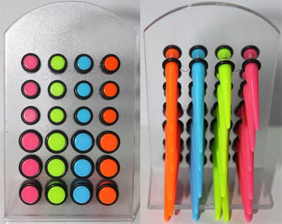 B1027 - FAKE EXPANDERS - NEON -24 pieces ( 2 dozen) on a display tray